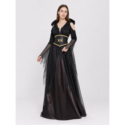 Gothic Halloween Costume with Dress and Belt