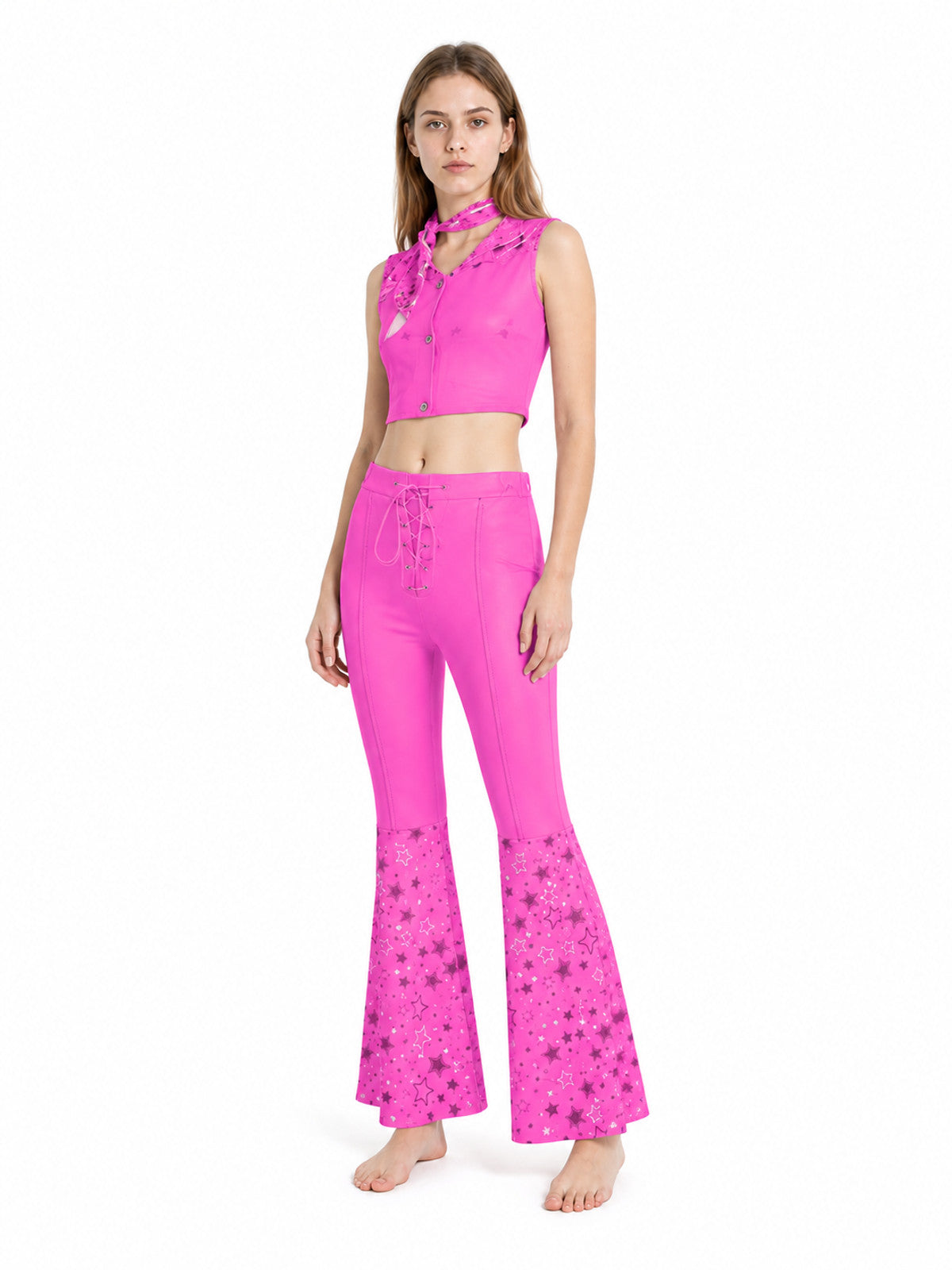 Barbie Cosplay Costume: Top and Flared Pants