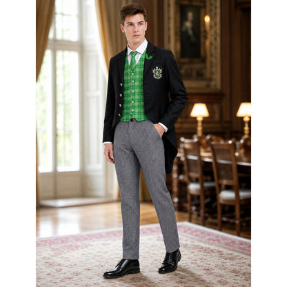 Cosplay Costume, 5-Piece Set, Green Plaid lifestyle view