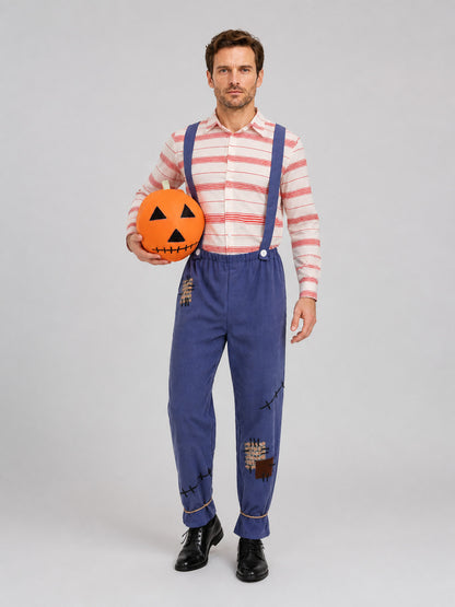 Pumpkin Scarecrow Costume for Children and Adults for Halloween Costumes detail
