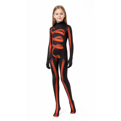 Black and Orange Clown Jumpsuit for Cosplay Costumes detail