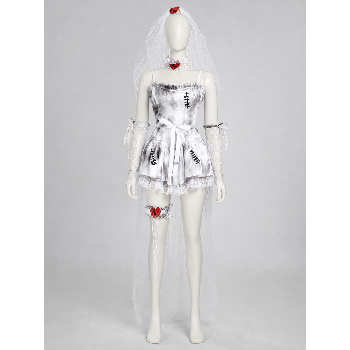 Gothic Halloween Costume Dress with Lace lifestyle
