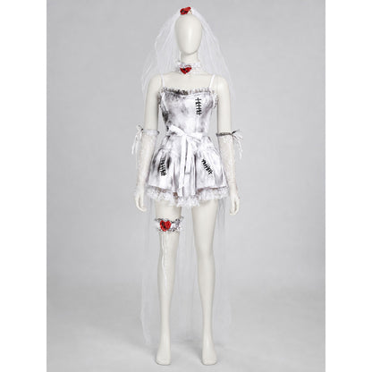 Gothic Halloween Costume Dress with Lace lifestyle