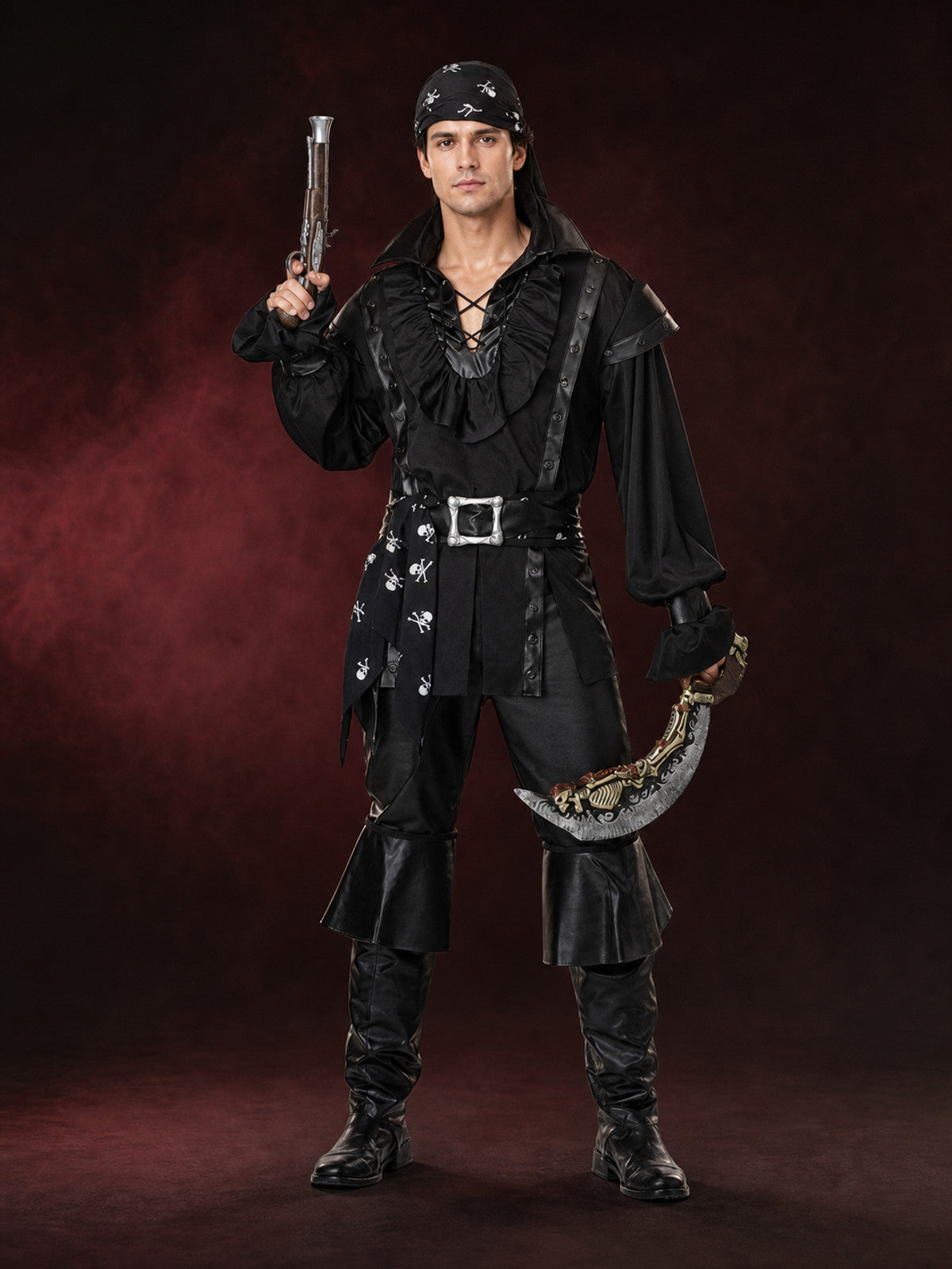 Caribbean-Style Pirate Costume for Role-Playing and Halloween