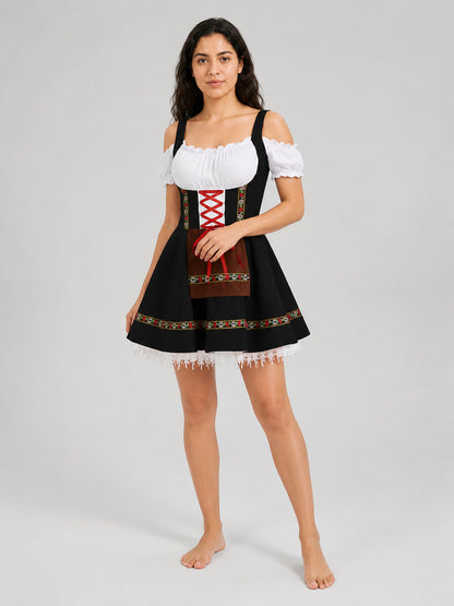 Sundress with Apron and Colorful Ribbons