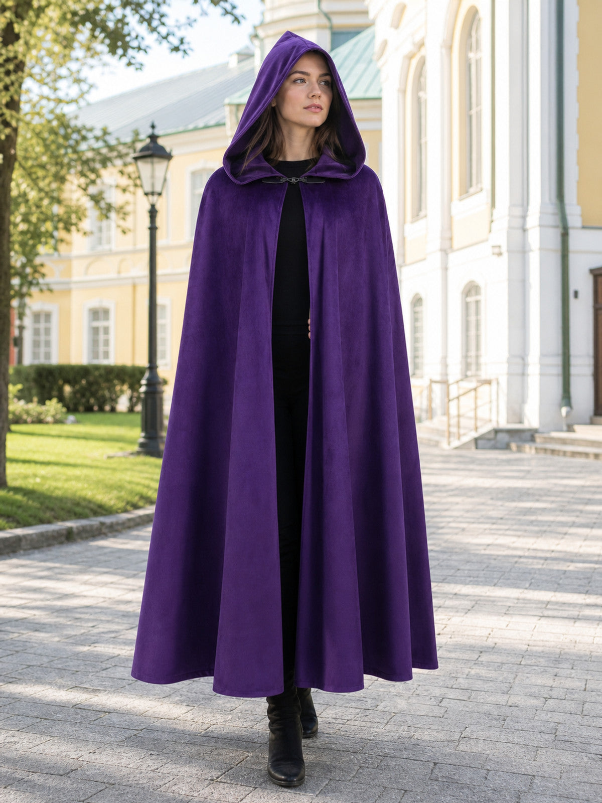 Purple Hooded Carnival Cloak