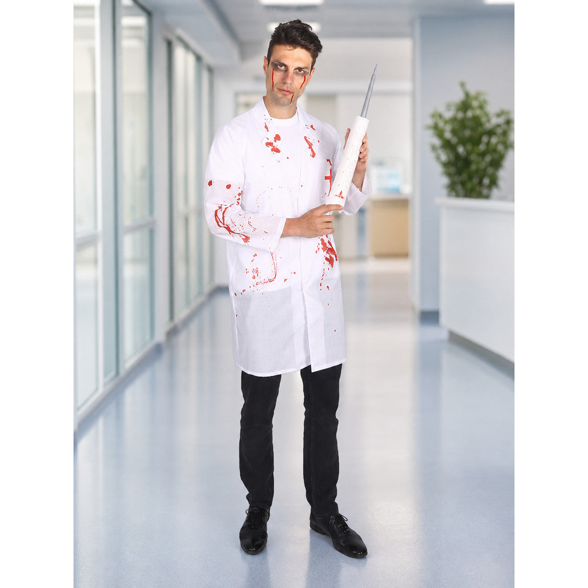 “Doctor” Costume with White Lab Coat and Prop Syringe