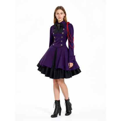 Gothic Steampunk Dress with Bow and Ruffles lifestyle