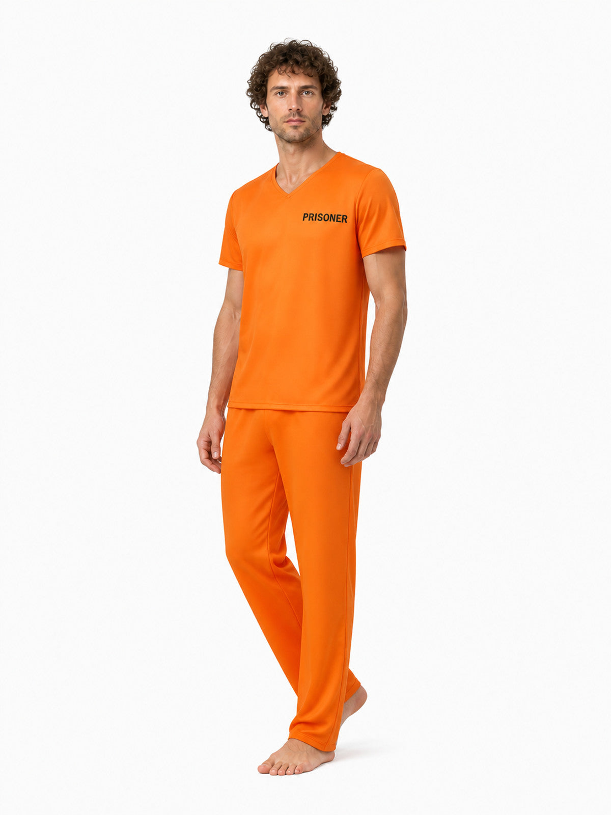 Carnival Costume: Prison Uniform, T-Shirt and Pants