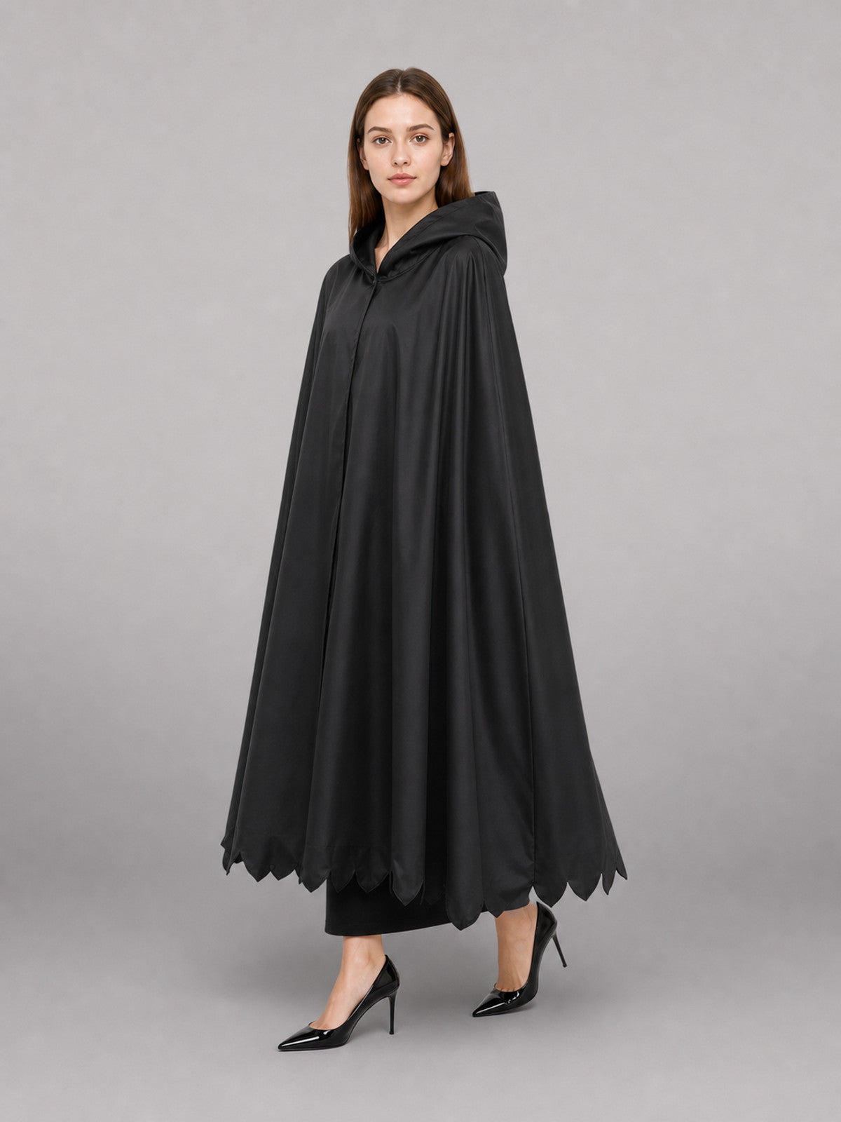 Black Hooded Carnival Cloak for Cosplay