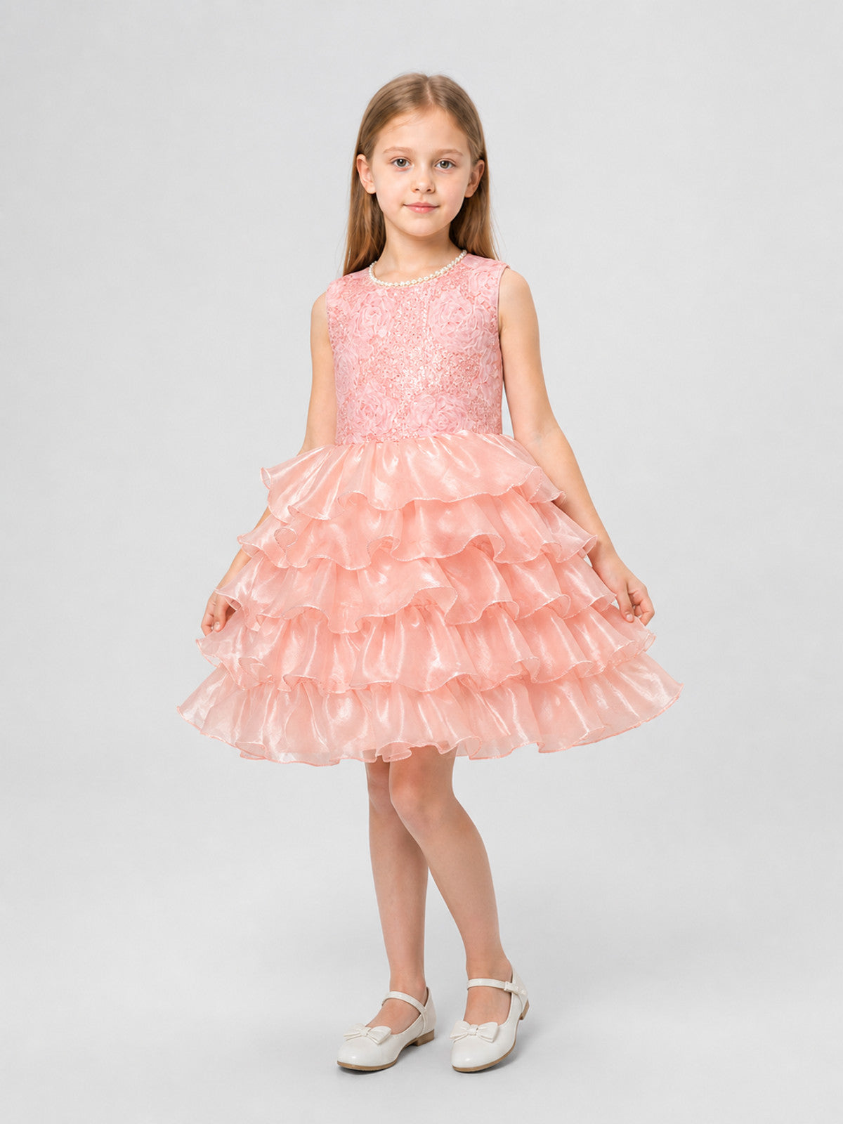 Children's Tutu Skirt with Lace and Layered Ruffles product detail