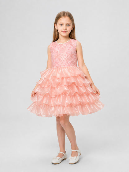 Children's Tutu Skirt with Lace and Layered Ruffles product detail