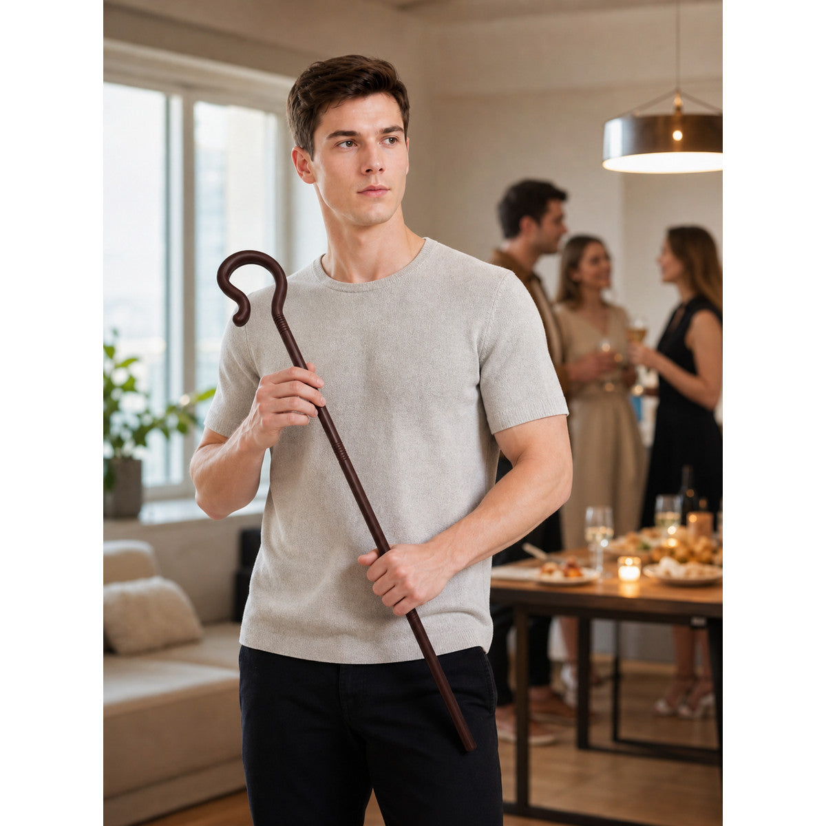 “Jesus’s Scepter” Prop Cane with a Hook-Shaped Handle