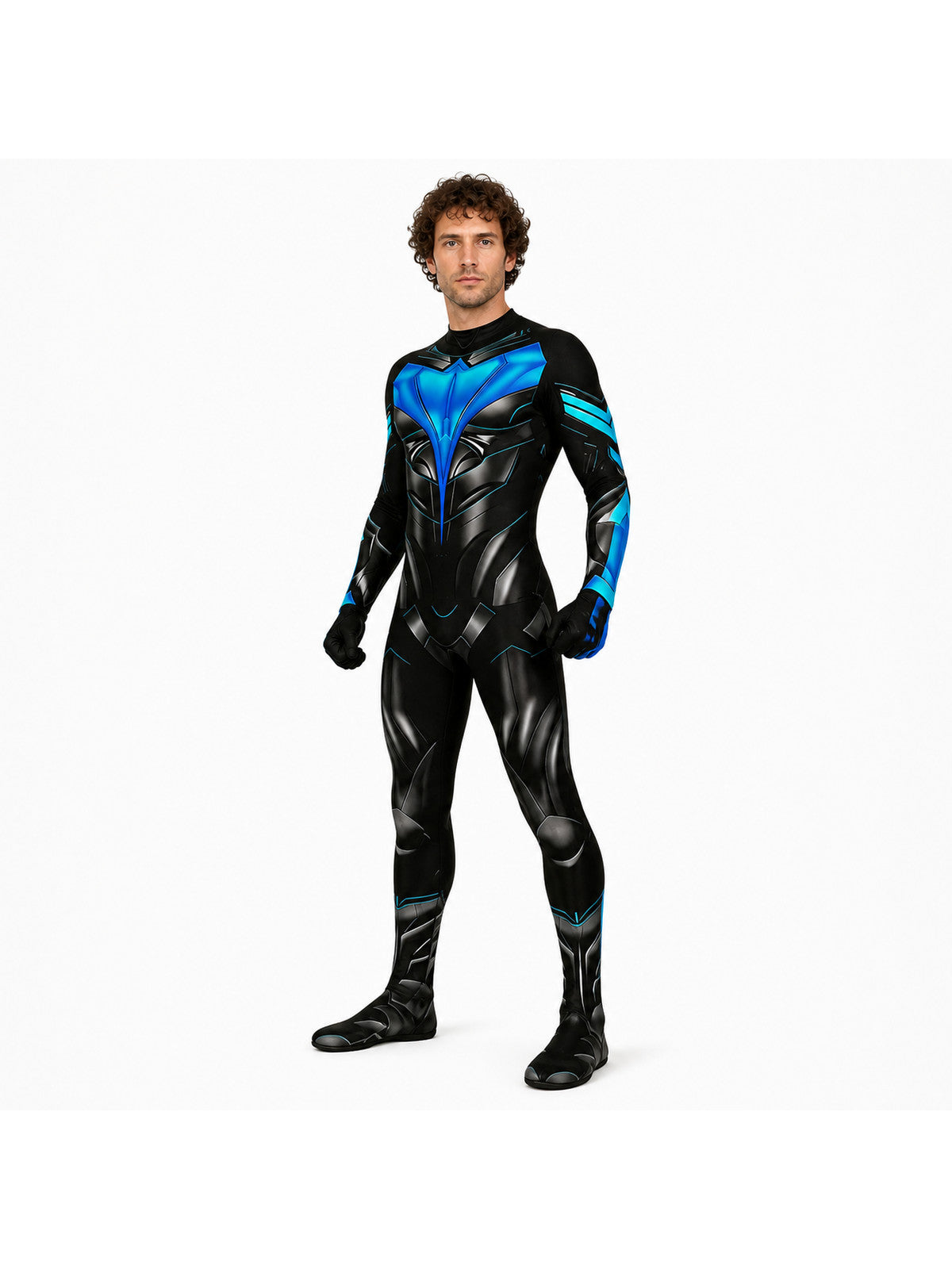 Nightwing Muscle-Print Jumpsuit for Cosplay