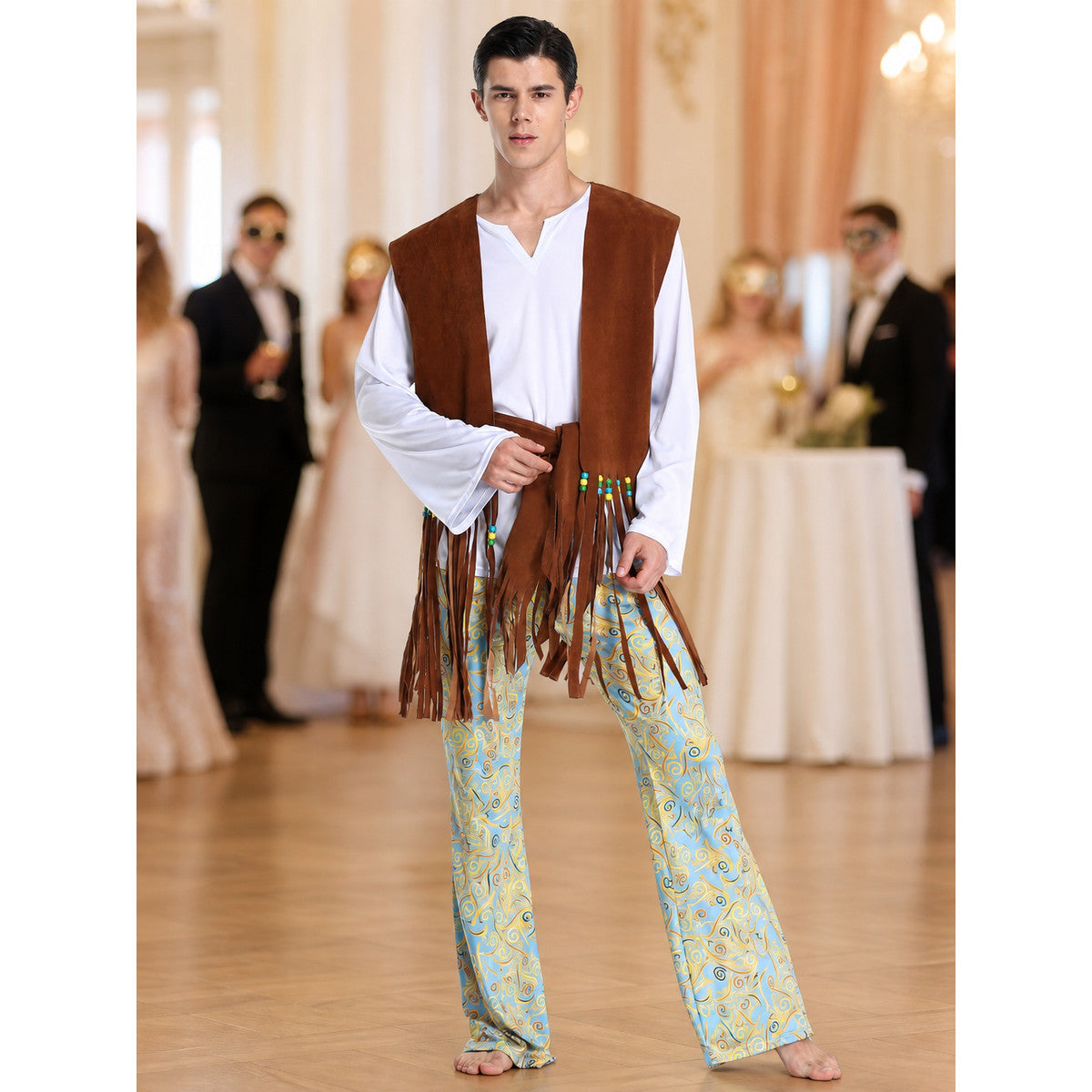 Fringed Carnival Vest with Colorful Beads