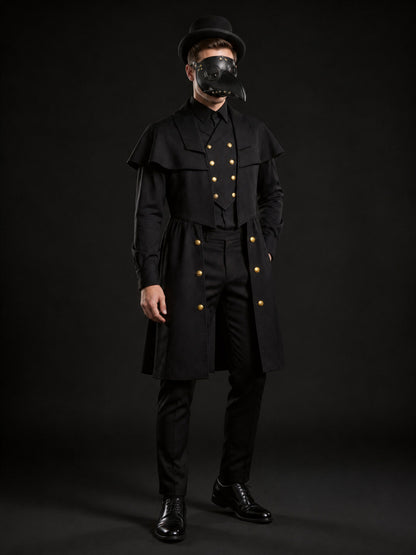 Plague Doctor Cosplay Costume with Mask and Hat