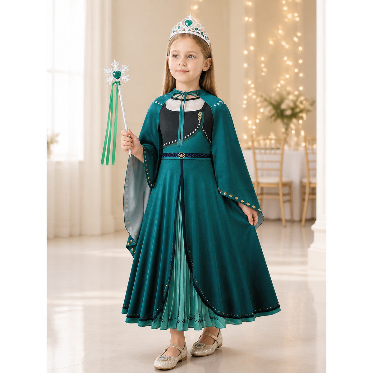 Turquoise Princess Costume for Halloween lifestyle view