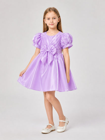 Girls' Dressy Dress with Puff Sleeves and a Bow Costume Dresses detail