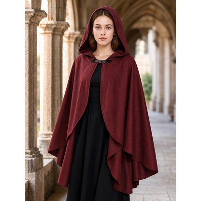 Burgundy Hooded Costume Cloak for Cosplay lifestyle