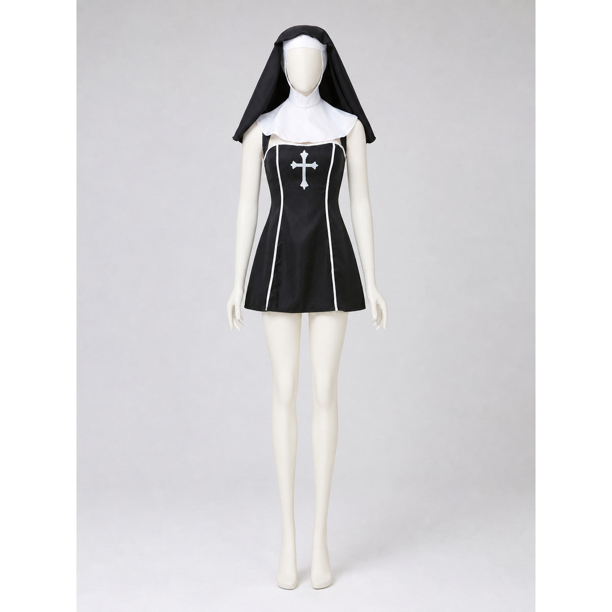 Black and White Cross Costume for Halloween and Cosplay