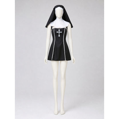 Black and White Cross Costume for Halloween and Cosplay