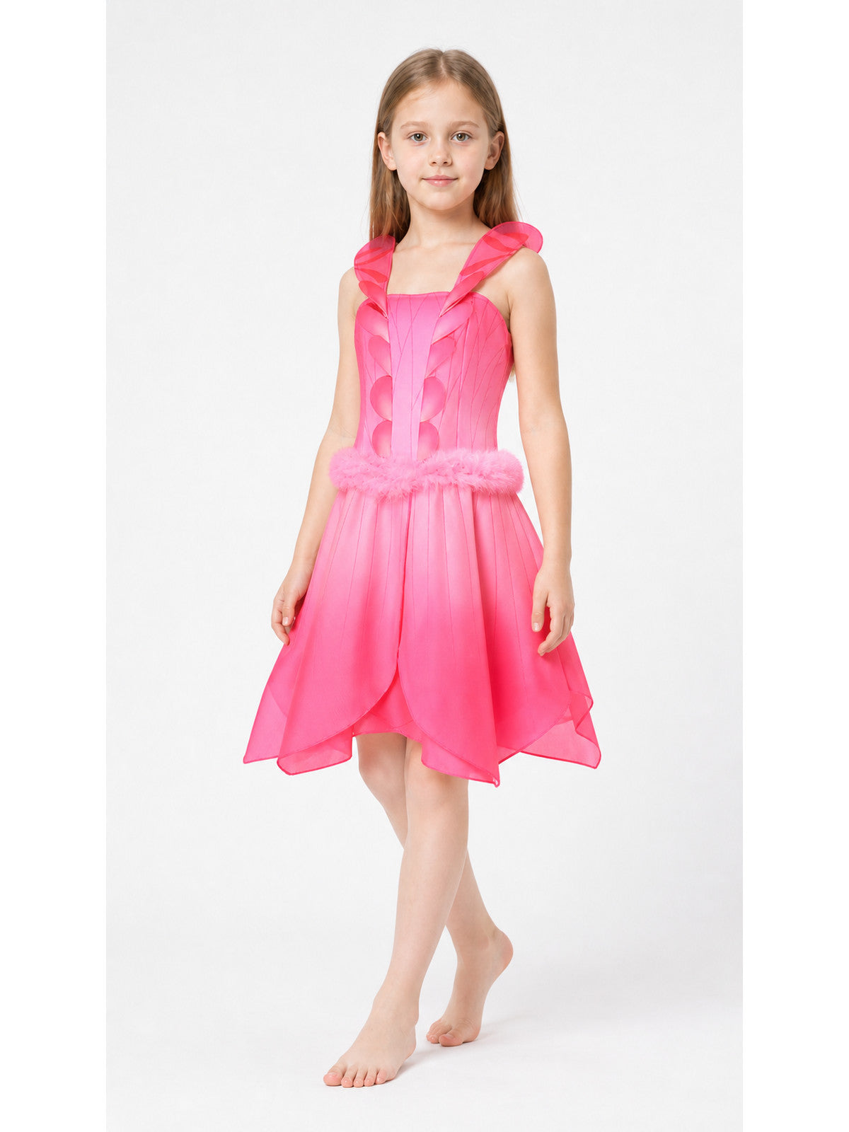Pink Cosplay Dress with an Asymmetrical Hem Costume Dresses detail