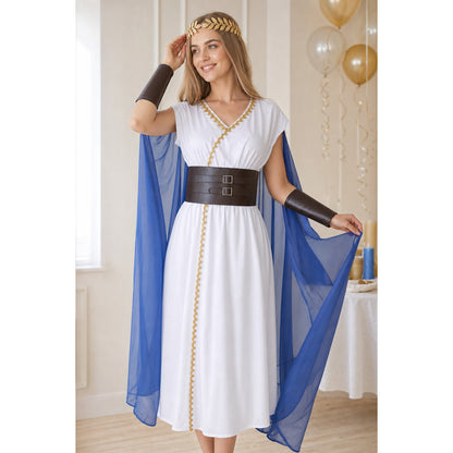 Ancient Greece Carnival Costume with Cape and Wreath lifestyle view