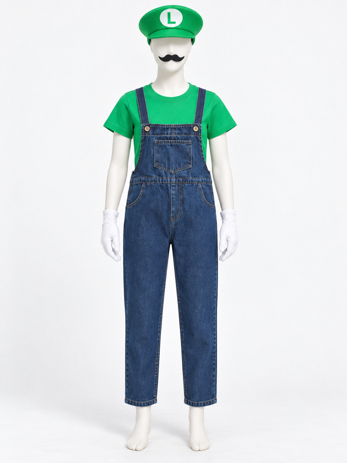 Children’s costume with bib overalls and a cap lifestyle view