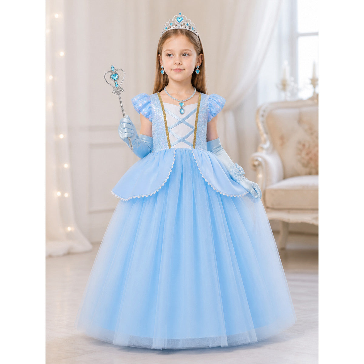 Blue Princess Carnival Costume for Halloween