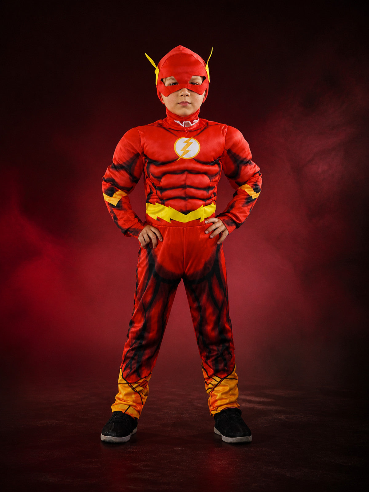 Children's Iron Man Character Bodysuit Costume With Mask, Red Yellow And Black main product view