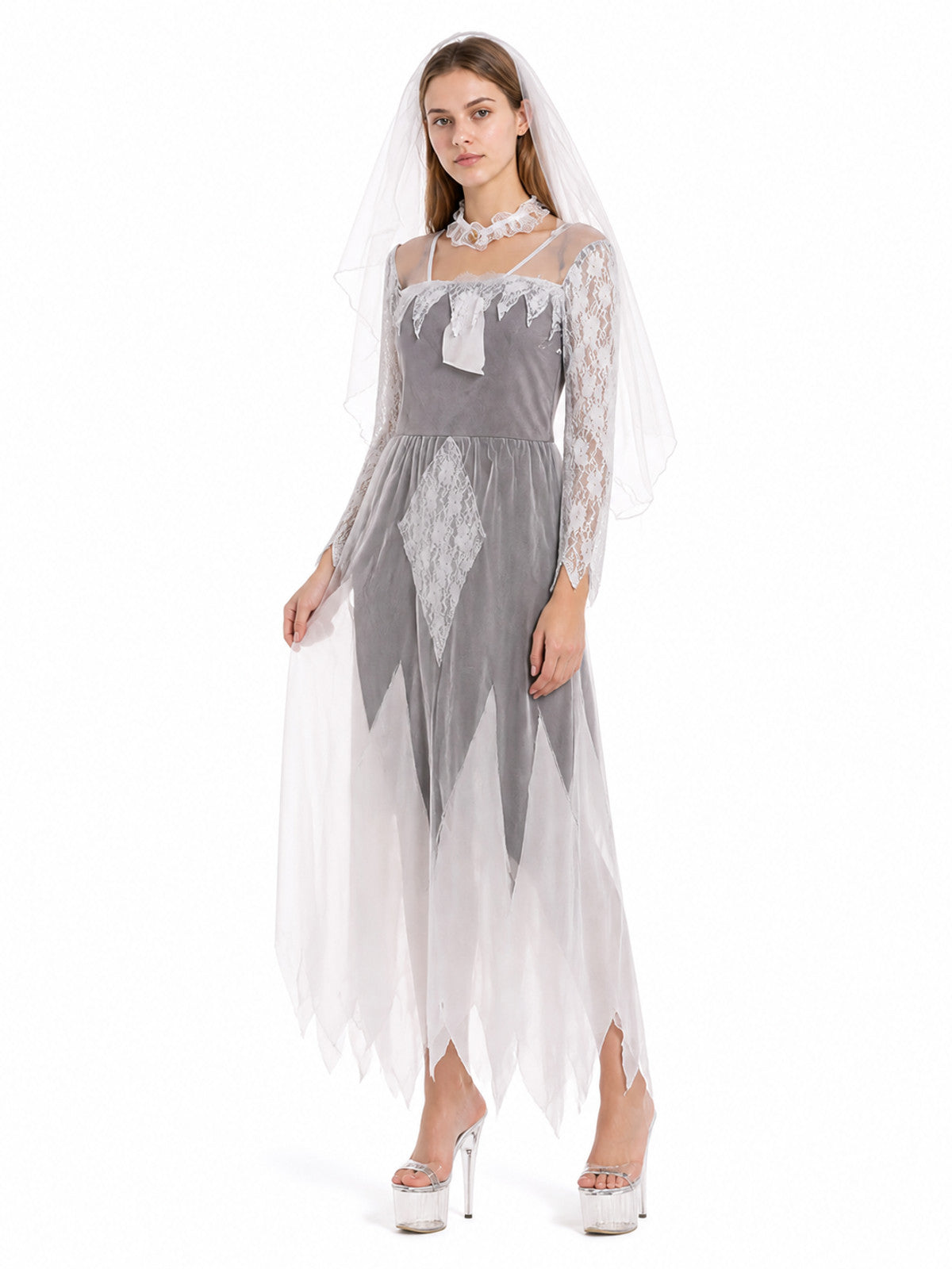 Long Gothic-Style Carnival Costume Costumes detail