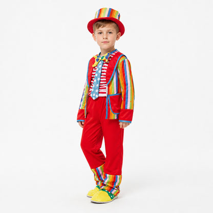 Clown Costume with Striped Top and Hat Costume Headwear detail
