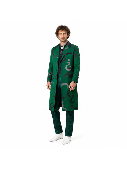 Green Riddler Costume with Cape for Cosplay Costume Capes detail
