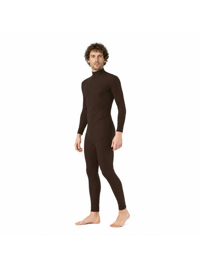 Form-Fitting Cosplay Jumpsuit with High Collar Costumes detail