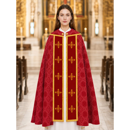 Ritual Cape with Crosses and Gold Trim lifestyle