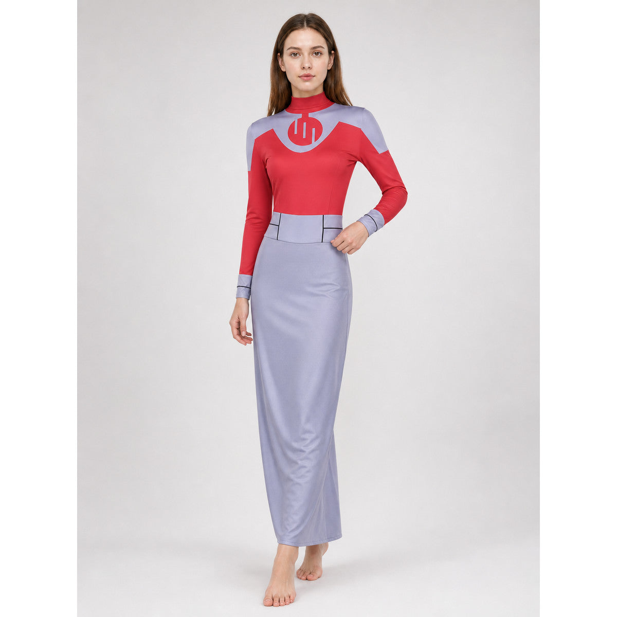 Cosplay Costume: Red Turtleneck and Long Skirt