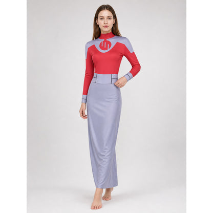 Cosplay Costume: Red Turtleneck and Long Skirt