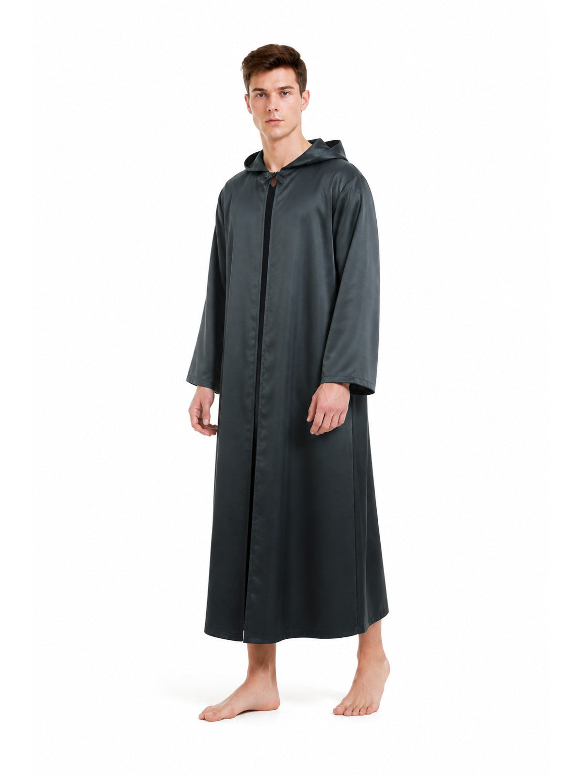 Long Loose-Fit Hooded Cape