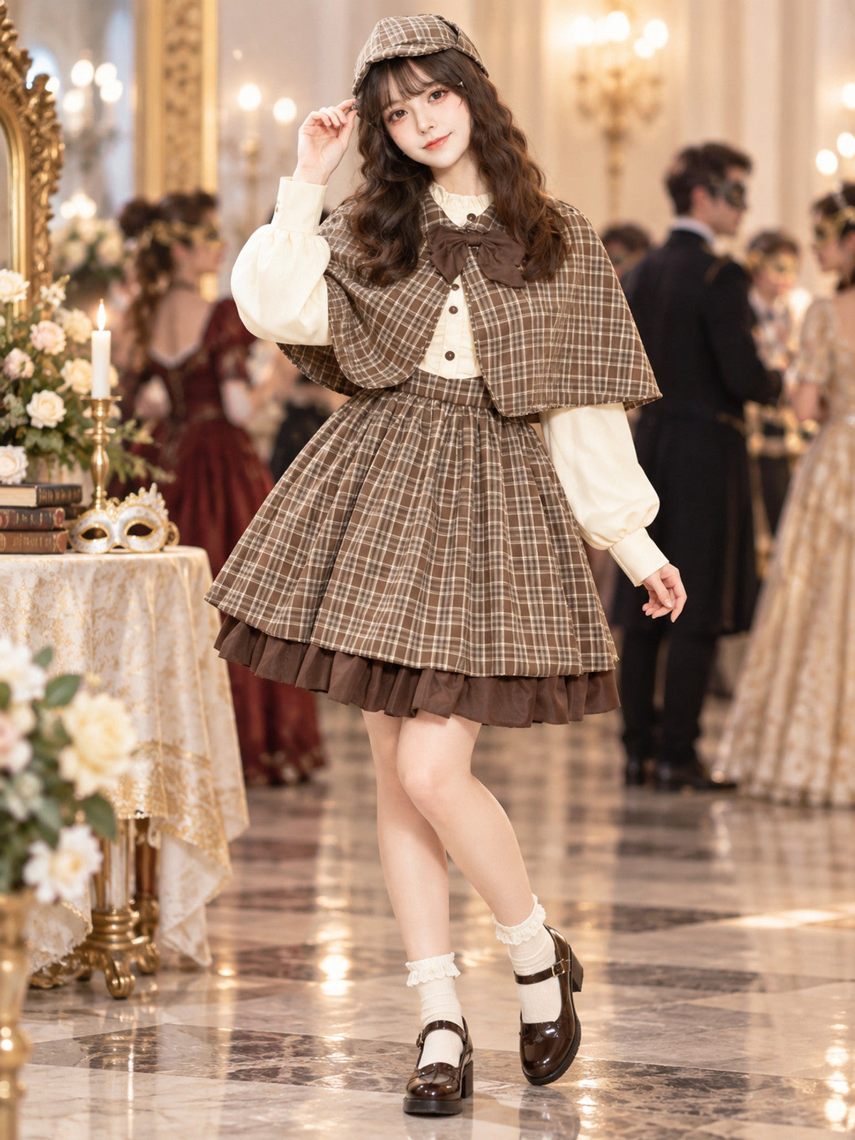 Detective-Style Cosplay Costume, Dress, Cape, Hat
