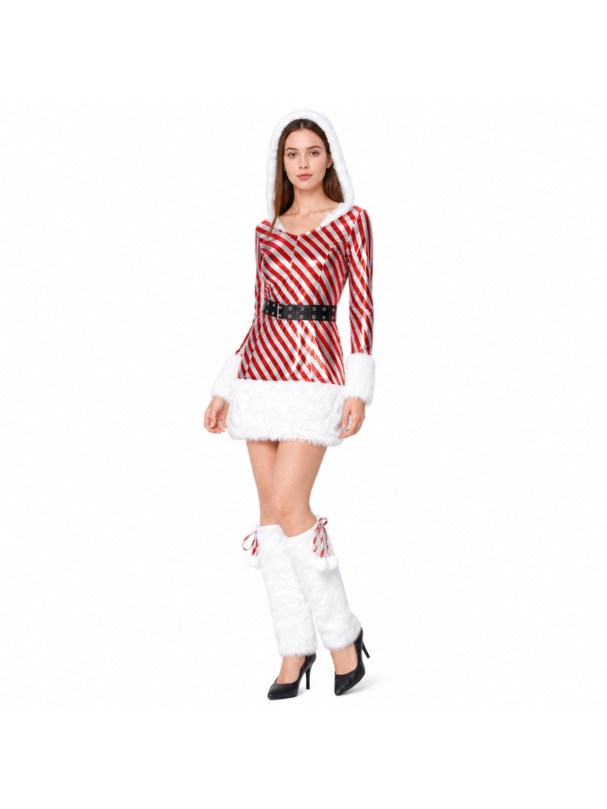 New Year's Striped Hooded Carnival Costume