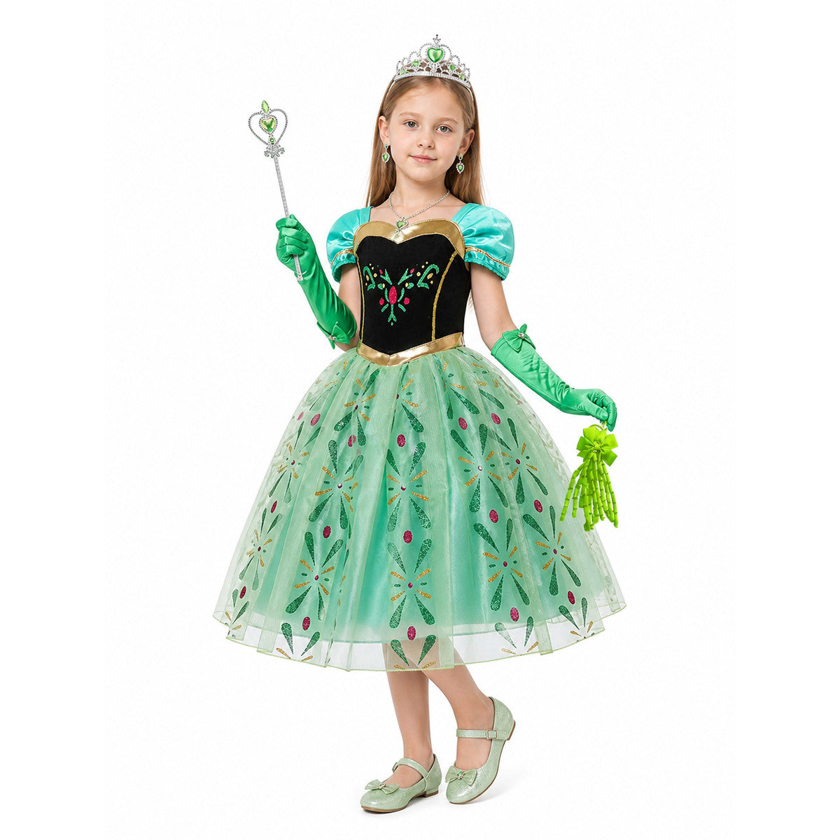 Princess Dress with Crown and Accessories Costume Dresses detail