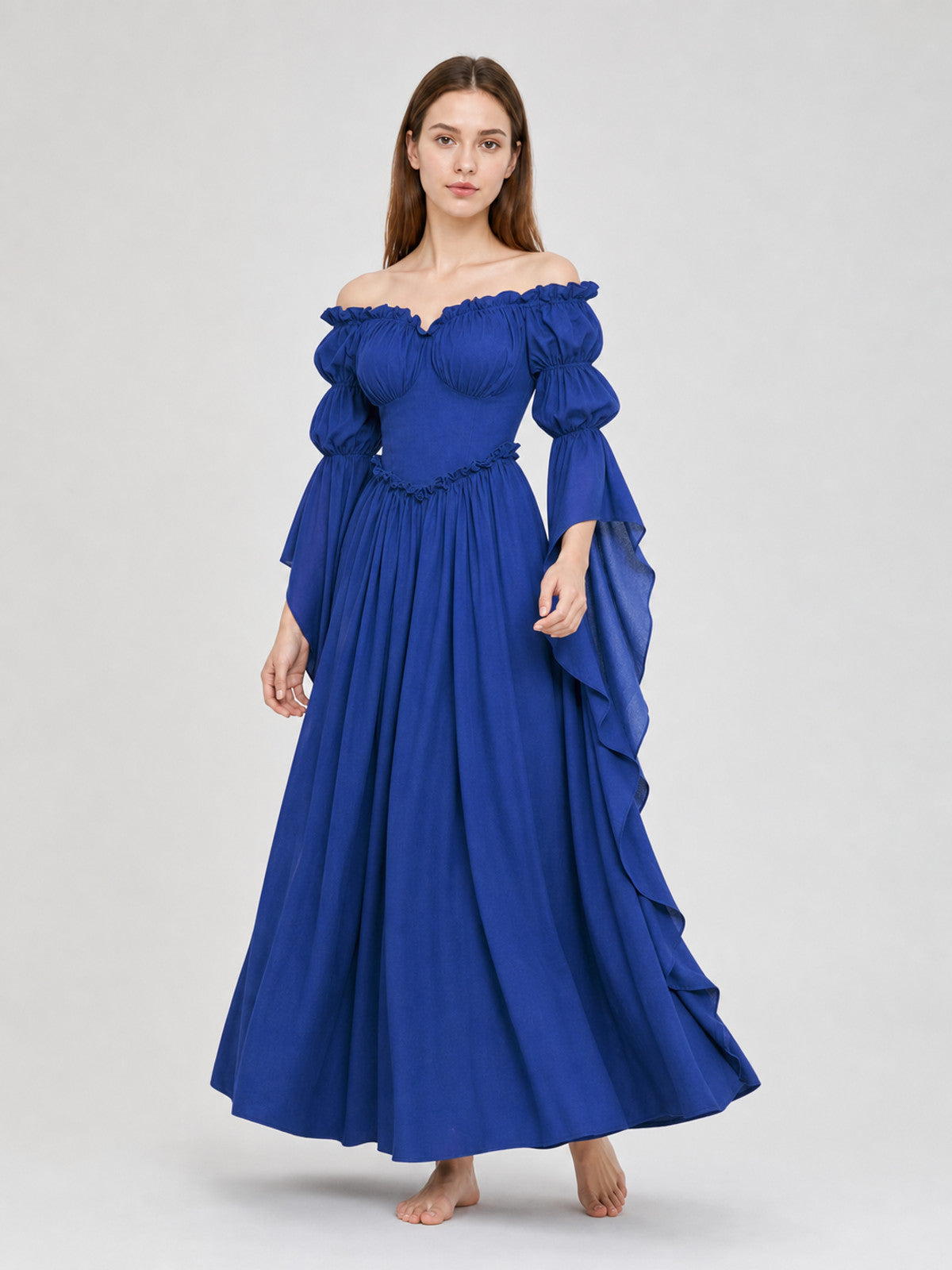 Blue Vintage-Style Medieval Dress
