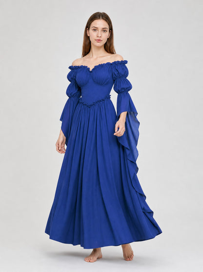 Blue Vintage-Style Medieval Dress