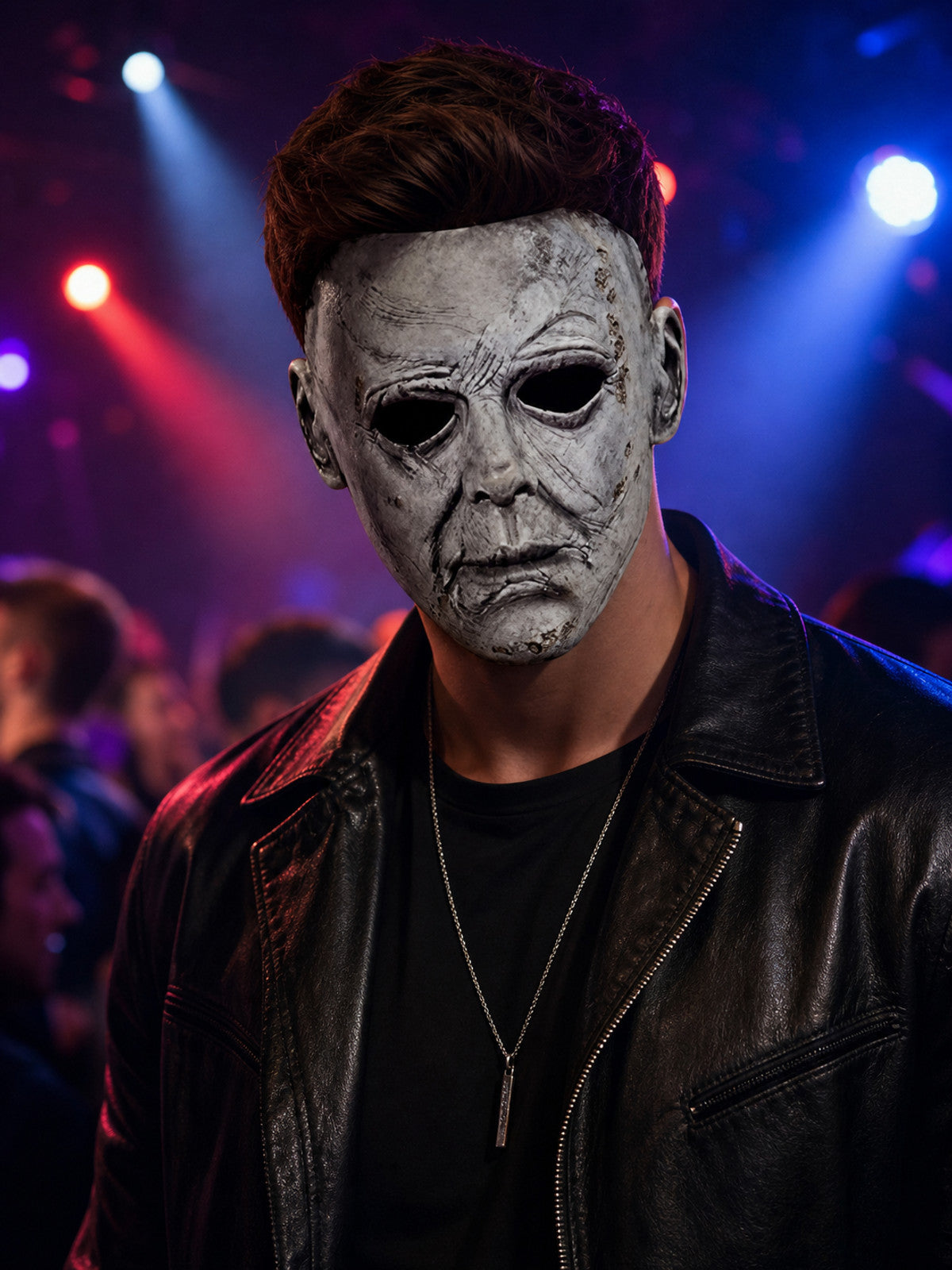 This is a full-face mask designed in a strikingly frightening style. The design