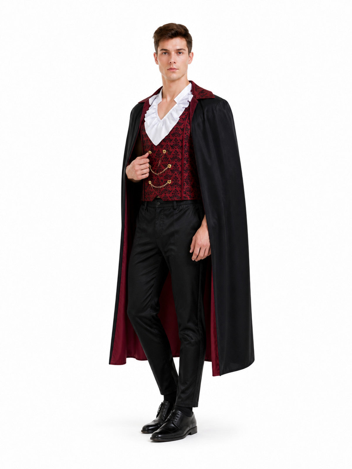 Cosplay Costume: Cloak, Top, Pants, Chain
