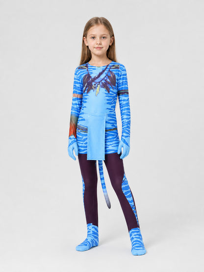 Avatar 3 Cosplay Costume, Children's Jumpsuit with Tail