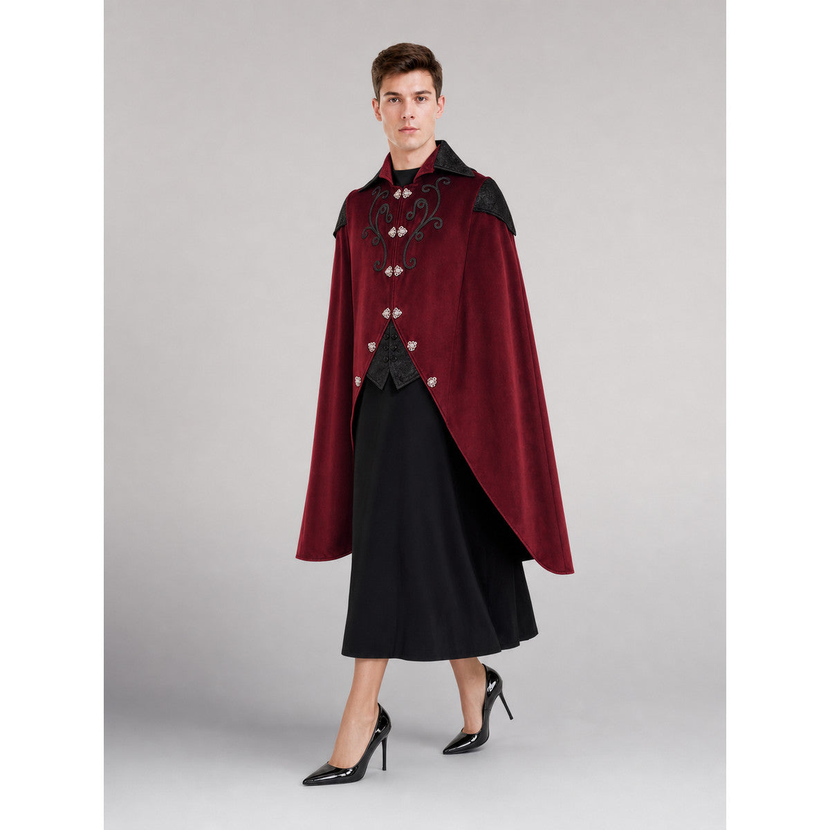 Gothic Tailcoat with Black Trim for Cosplay lifestyle