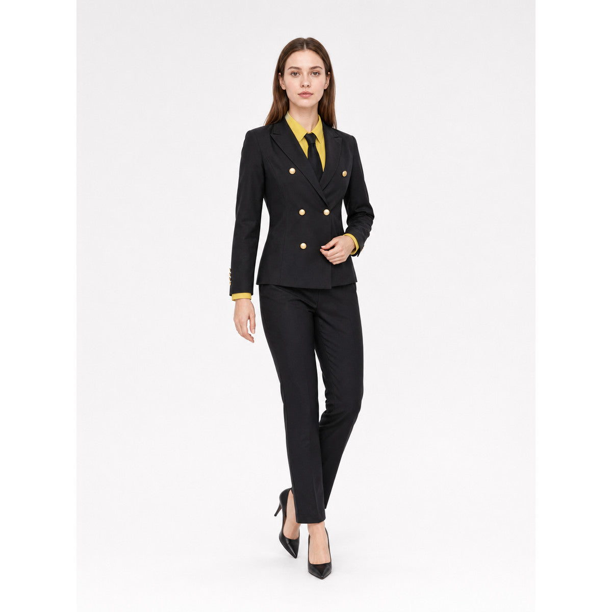 Sanji Wano Cosplay Costume: Black Double-Breasted Suit
