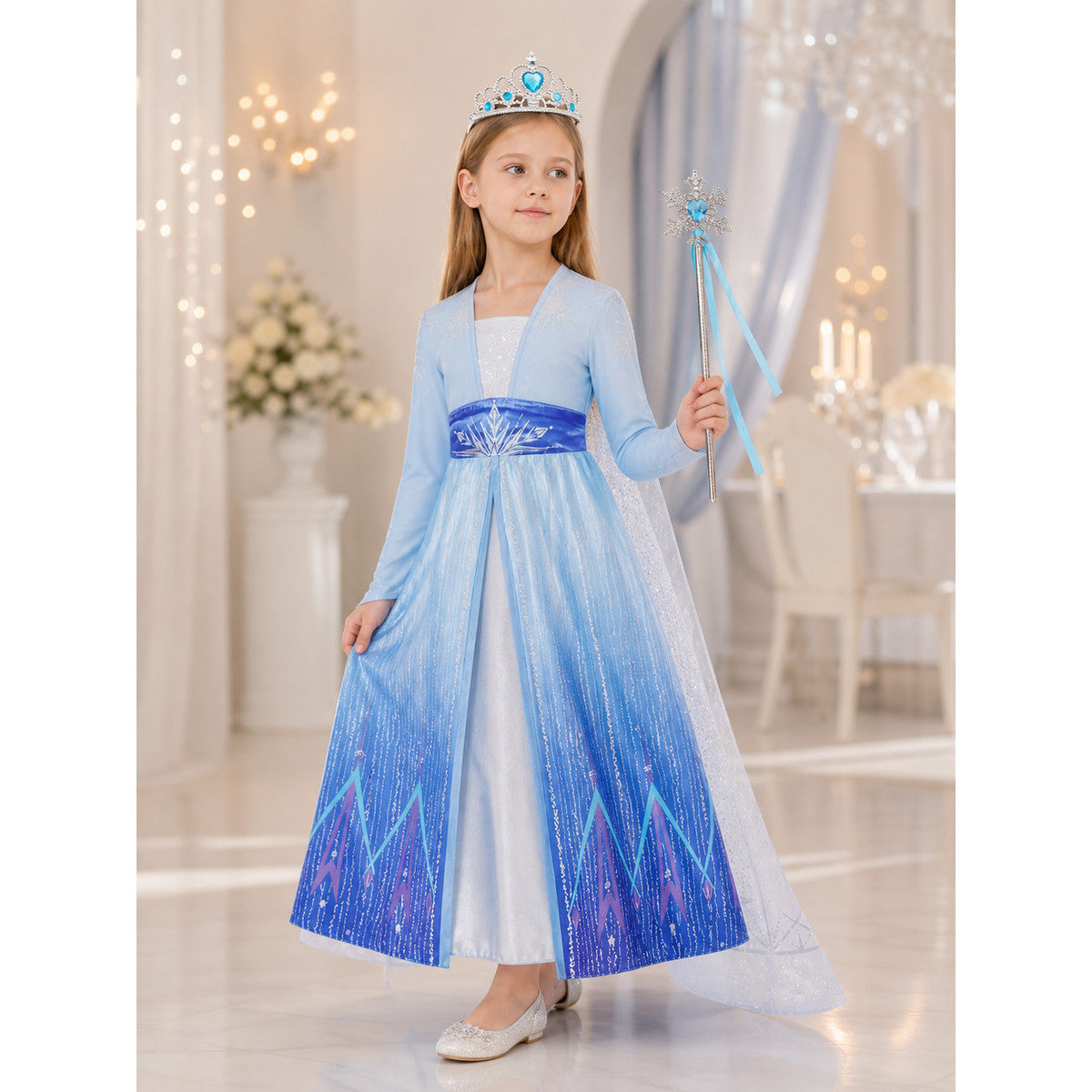 Blue and White Princess Costume for Halloween lifestyle view