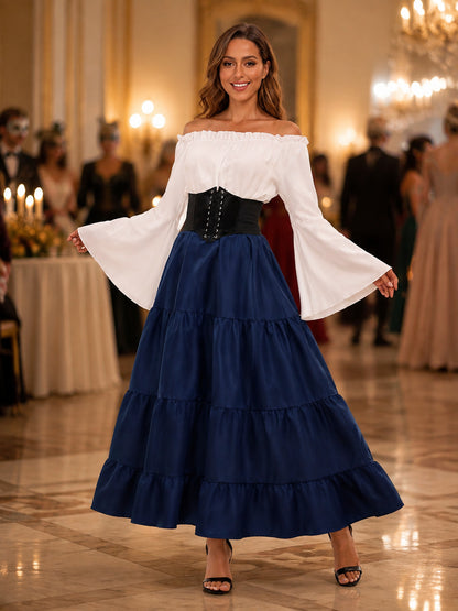 Long Medieval Dress with Corset Lacing lifestyle view